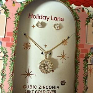 Gold Necklace and Earring Set